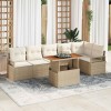 VidaXL Set de masă pentru grădină 7 pcs Bej și crem 100 x 55 x 73 cm 3349721