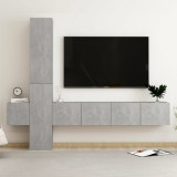 VidaXL Set de dulapuri TV, 5 buc., gri beton, lemn prelucrat