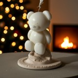 Lumanare Parfumata Ursulet , Marturie Botez sau Cadou Handmade din Ceara Naturala