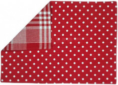 Suport pentru farfurie Heinner HR-PLC-RED03-48, Bumbac, 33 x 48 cm, model Dots (Alb/Rosu) foto