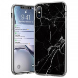 Husa TPU WZK Marble MP pentru Samsung Galaxy A52 A525 / Samsung Galaxy A52 5G, Neagra