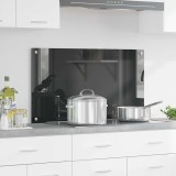 VidaXL Contrablat bucătărie gri &icirc;nchis 90x50x0.6 cm sticlă securizată