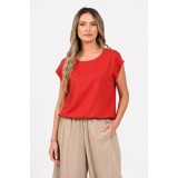 Bluza Dama, Eranthe, Kimono, de in, decolteu rotund, maneca kimono, elastic in talie V412 - S