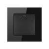 Intrerupator Cap Scara Cu Panou din Sticla Securizata Techstar&reg; TGS 01, 220V, 16A, 86 x 86 mm, Negru, cu 1 Modul