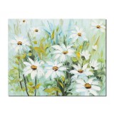 Tablou pictat manual hol, birou, living, Margarete in camp, 50x40cm ulei pe panza in cutit efect 3D