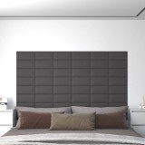 vidaXL Panouri de perete 12 buc. gri 30x15 cm piele ecologică 0,54 m&sup2;