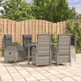 VidaXL Set mobilier de grădină cu perne, 7 piese, gri, poliratan