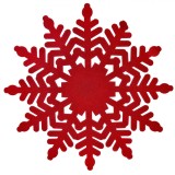 Suport Farfurie Crăciun, Model Fulg, Material Pasla, Culoare Roșu, Dimensiune 35cm, Oem