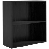 HOMCOM Bibliotecă etajeră de depozitare cu 2 compartimente și poliță reglabilă, 60 x 24 x 63 cm, negru | Aosom Romania