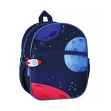 Ghiozdan gradinita Astronaut,1 compartiment, negru cu albastru, 26 cm, Starpak