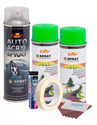 Kit complet reparatie si vopsire jante culoare Verde Fluorescent, V2 foto