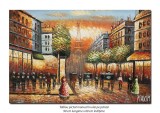 Cumpara ieftin Tablou pictat manual, Parisul interbelic, bulevard animat, 90x60cm ulei in cutit efect 3D, gata de expus pe perete