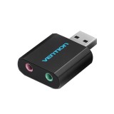 PLACI de SUNET Vention USB External Sound Card Black Metal Type, &quot;VAB-S17-B&quot; (timbru verde 0.08 lei)