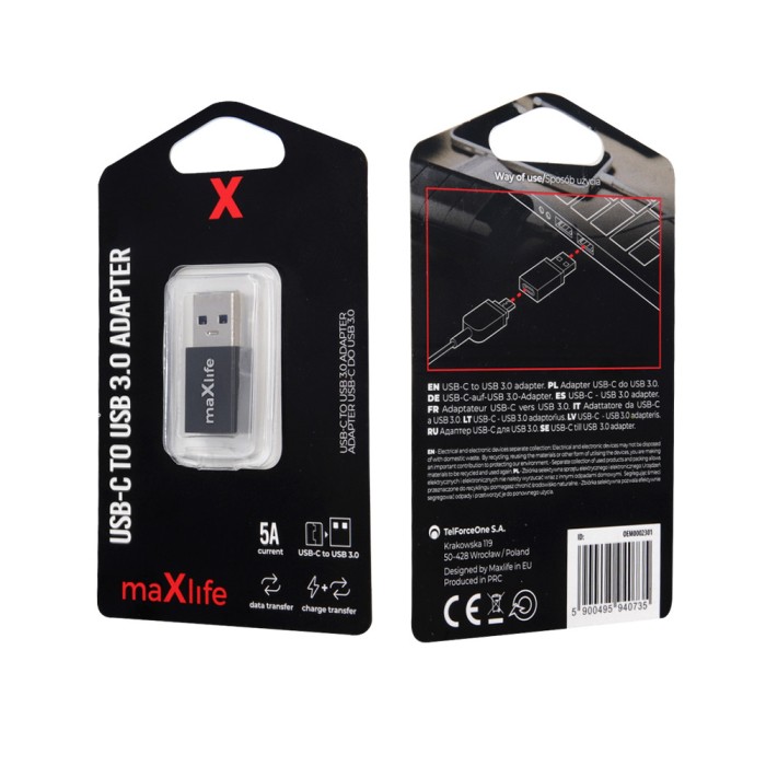 Maxlife USB 3.0 to USB-C adapter