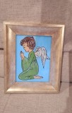 Pictura pe sticla, Portrete, Acrilic, Art Deco
