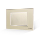 Cumpara ieftin Intrerupator simplu mecanic LUXION 3M cu rama din sticla, auriu