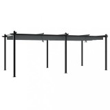 Cumpara ieftin Foisor de gradina, acoperis retractabil antracit 3x6 m aluminiu