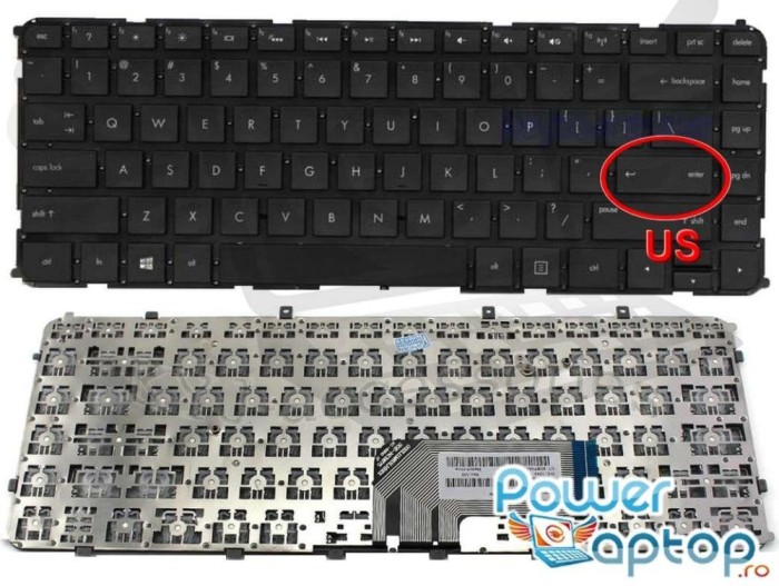 Tastatura HP Envy 4 1000 layout US fara rama enter mic, Envy 4 1000 series layout US fara rama enter mic