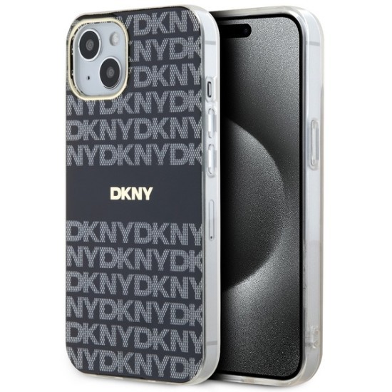 Husa iPhone 15 - DKNY IML Mono &amp; Stripe MagSafe (DKHMP15SHRHSEK) - Black