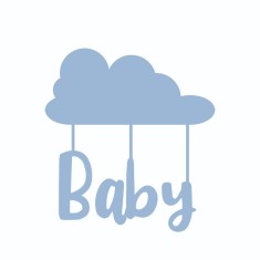 Sticker decorativ, Baby, Albastru, 65 cm, 8537ST foto