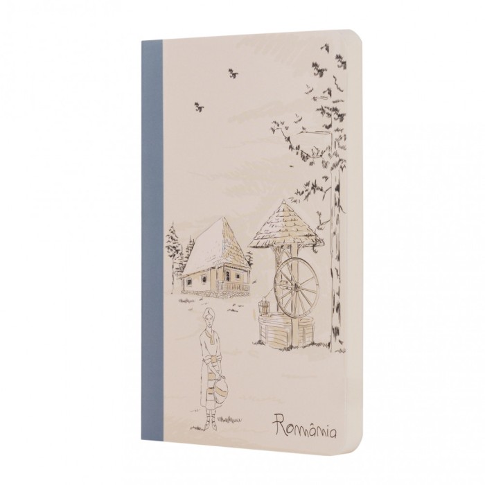 Agenda nedatata, Satul romanesc, cotor gri, foi albe, 10 x 14,5 cm, 144 pg, MB257 V2