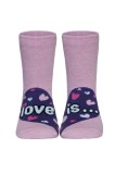 Șosete copii haioase Love is din bumbac, Funny Legs 279, Roz Deschis, 30-32 (20)