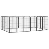 Cumpara ieftin Tarc caini 20 panouri negru 50x100 cm otel vopsit electrostatic