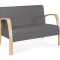 Canapea 2 locuri picioare lemn natur tapitat cu stofa gri Ginevra 112 cm x 79 cm x 77 h x 39 h1 x 61 h2 Elegant DecoLux