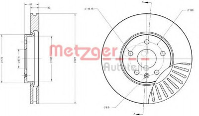 Disc frana OPEL INSIGNIA Limuzina (2008 - 2016) METZGER 6110176 foto