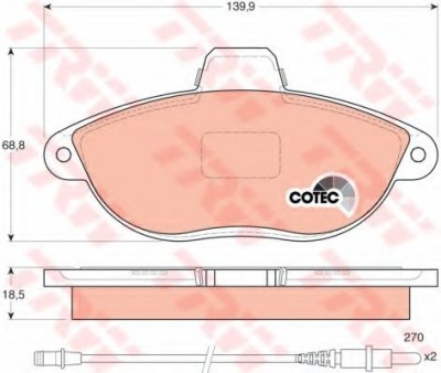 Set placute frana,frana disc PEUGEOT 806 (221) (1994 - 2002) TRW GDB1216 foto