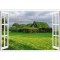 Sticker decorativ, Fereastra 3D, Casa, 85 cm, 626STK