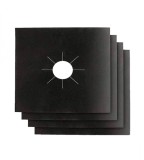Set 4 x Folie de Protectie Reutilizabila, Compatibilitate Universala, pentru Plita si Aragaz, 27cm, Negru,