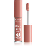 NYX Professional Makeup This is Milky Gloss Milkshakes lip gloss hidratant produs parfumat culoare 19 Choco Latte Shake 4 ml