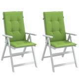 vidaXL Perne scaun spătar &icirc;nalt 2 buc. melanj verde 120x50x4 cm textil