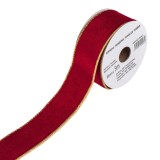 Panglică decorativă pentru brad de Crăciun, 2 culori, roșu și bej, 5m x 38mm, CMCLASS