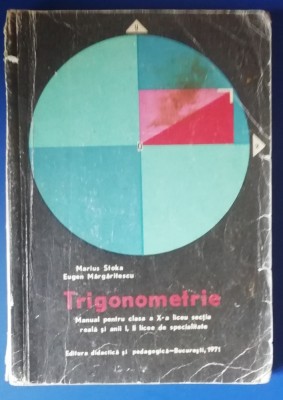 myh 32s - Manual matematica - Trigonometrie - clasa 10 - ed 1971 foto