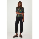 Medicine pantaloni femei, culoarea negru, fason cargo, medium waist