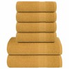 VidaXL Set prosoape 6 piese Aur 360 g/m&sup2; 100% bumbac 137084