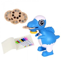 Proiector cu Dinozauri, de Desenat, Joc de Pictura pentru Copii, 20 CM , Albastru