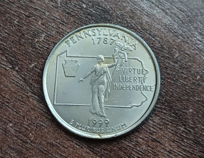 M3 C50 - Quarter dollar - sfert dolar - 1999 - Pennsylvania - D - America USA foto