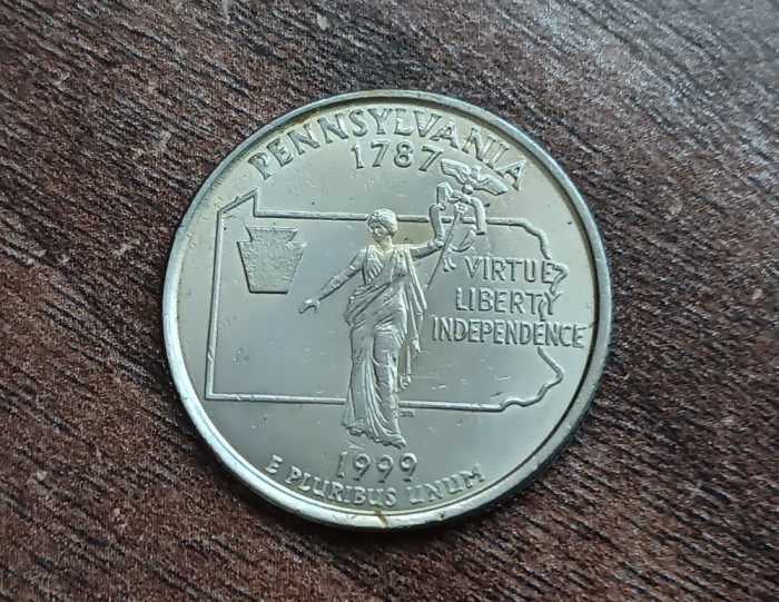 M3 C50 - Quarter dollar - sfert dolar - 1999 - Pennsylvania - D - America USA
