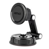 Suport auto magnetic pentru telefon pe bord, rotativ 360, cu banda dublu adeziva, compact, universal pentru smartphone, AMiO