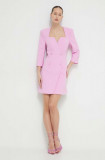 Cumpara ieftin Blugirl Blumarine rochie culoarea roz, mini, drept RA4128.T3191