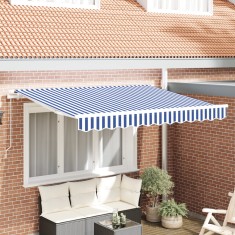 vidaXL Material de &Icirc;nlocuire pentru Marchiză pentru Cadru de 3.5m x 2m Alb și Albastru