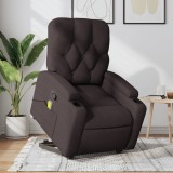 VidaXL Fotoliu rabatabil de masaj, cu ridicare, maro &icirc;nchis, textil