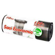 Saci pentru Menaj OTI, 120L, 70x110 cm, 10 Buc/Rola, Culoare Neagra, Articole Curatenie, Saci Menaj OTI ECONOMIC, Saci pentru Tomberon, Saci de Gunoi, foto