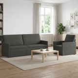 Cumpara ieftin Set de canapea 2 pcs Gri inchis Tesatura din corduroy