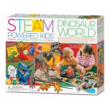 Cumpara ieftin Kit Stiintific Lumea Dinozaurilor 4M STEAM Kids: Sapa, Construieste Diorama &amp; Picteaza T-Rex 3D! Joc Educativ Aventura Dinozauri, 37.5cm