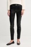 Gaudi pantaloni culoarea negru, mulata, high waist, 521BD25018