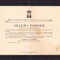 HST A284 Necrolog 1895 invatator dirijor Szalma Jozsef Balauseri